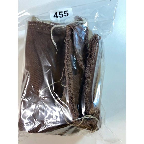Jaded London Frayed Patchwork Brown Denim Boyfriend Jeans Size 26 - Picture 8 of 8